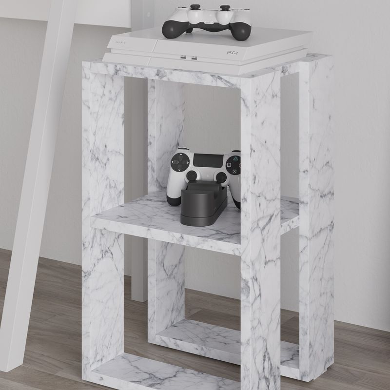 Casa si Gradina - Mobilier - Comode si corpuri - Noptiere - Noptiera, Hanah Home, panou de particule melaminat, marmura carrara, 30x30x55 cm, 776HMS3441 - Infinity.ro