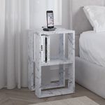 Casa si Gradina - Mobilier - Comode si corpuri - Noptiere - Noptiera, Hanah Home, panou de particule melaminat, marmura carrara, 30x30x55 cm, 776HMS3441 - Infinity.ro