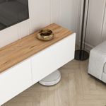 Casa si Gradina - Mobilier - Comode si corpuri - Comode - Comoda tv, Hanah Home, pal melaminat, alb si pin atlantic, 150x30x32 cm - Infinity.ro