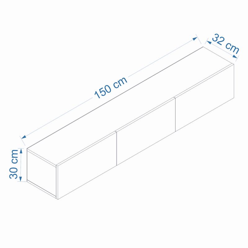 Casa si Gradina - Mobilier - Comode si corpuri - Comode - Comoda tv, Hanah Home, pal melaminat, alb si pin atlantic, 150x30x32 cm - Infinity.ro