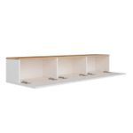 Casa si Gradina - Mobilier - Comode si corpuri - Comode - Comoda tv, Hanah Home, pal melaminat, alb si pin atlantic, 150x30x32 cm - Infinity.ro