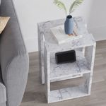 Casa si Gradina - Mobilier - Comode si corpuri - Noptiere - Noptiera, Hanah Home, panou de particule melaminat, marmura carrara, 30x30x55 cm, 776HMS3441 - Infinity.ro