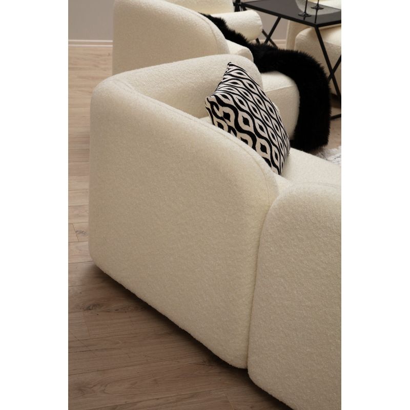 Casa si Gradina - Mobilier - Canapele si coltare - Canapele - Canapea 3 locuri, Hanah Home, material textil crem, 228x90x74 cm - Infinity.ro