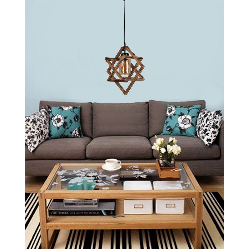 Casa si Gradina - Corpuri si surse de iluminat - Lustre si pendule - Lustra, Opviq, lemn, maro, diametru 43 cm, inaltime 80 cm - Infinity.ro