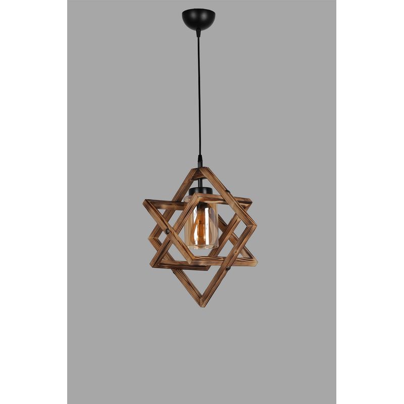 Casa si Gradina - Corpuri si surse de iluminat - Lustre si pendule - Lustra, Opviq, lemn, maro, diametru 43 cm, inaltime 80 cm - Infinity.ro