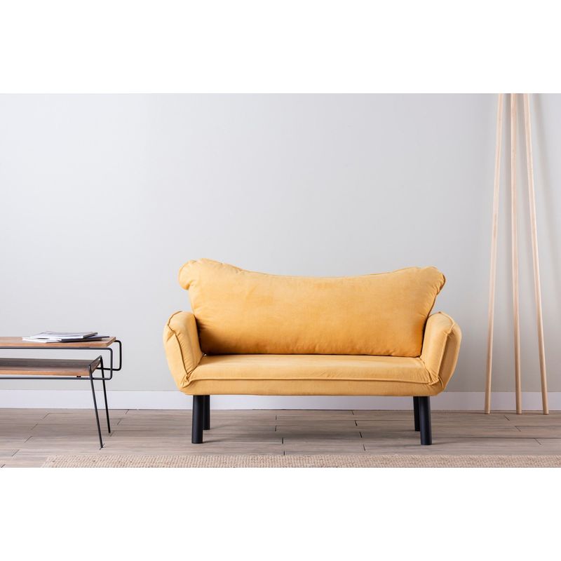 Casa si Gradina - Mobilier - Canapele si coltare - Canapele - Canapea extensibila, Atelier Del Sofa, poliester cu bumbac, mustar, 150x75x70 cm - Infinity.ro
