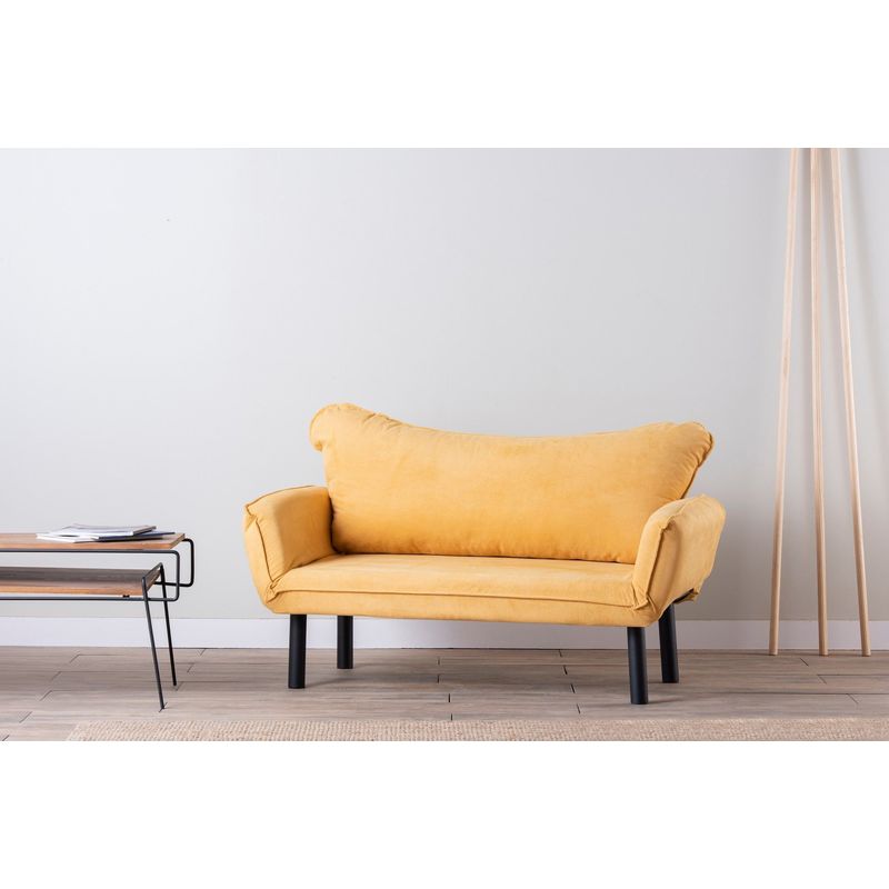 Casa si Gradina - Mobilier - Canapele si coltare - Canapele - Canapea extensibila, Atelier Del Sofa, poliester cu bumbac, mustar, 150x75x70 cm - Infinity.ro