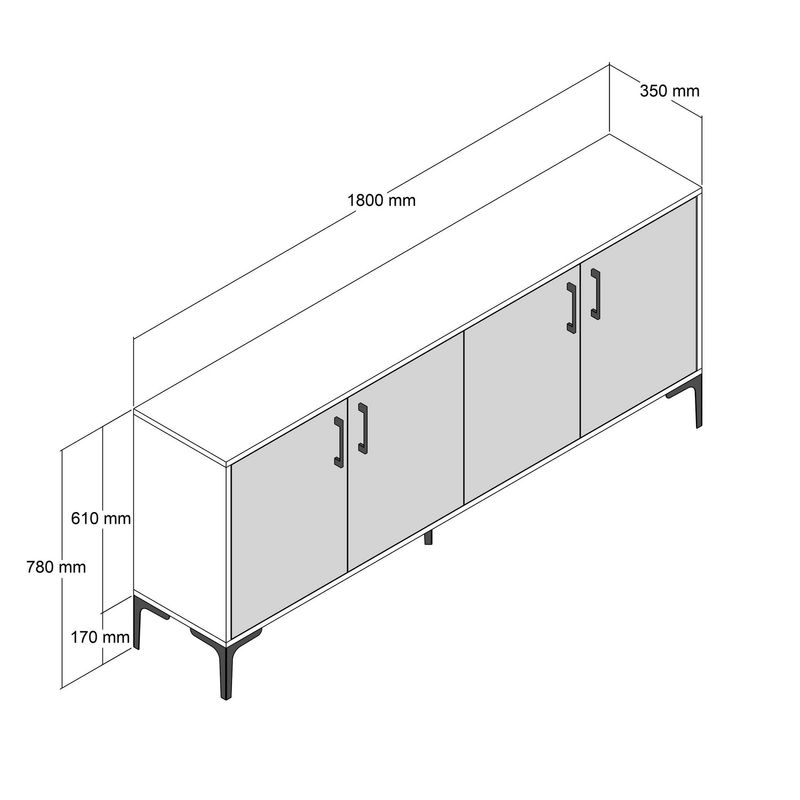 Casa si Gradina - Mobilier - Comode si corpuri - Console - Consola, Hanah Home, pal melaminat, nuc, antracit, 180x35x78 cm - Infinity.ro