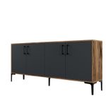Casa si Gradina - Mobilier - Comode si corpuri - Console - Consola, Hanah Home, pal melaminat, nuc, antracit, 180x35x78 cm - Infinity.ro