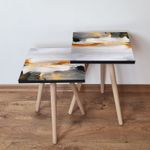 Casa si Gradina - Mobilier - Mese si birouri - Masute de cafea - Set masute de cafea, Hanah Home, mdf, multicolor, 35x35x47 cm, picioare lemn fag, 481LNA2708 - Infinity.ro