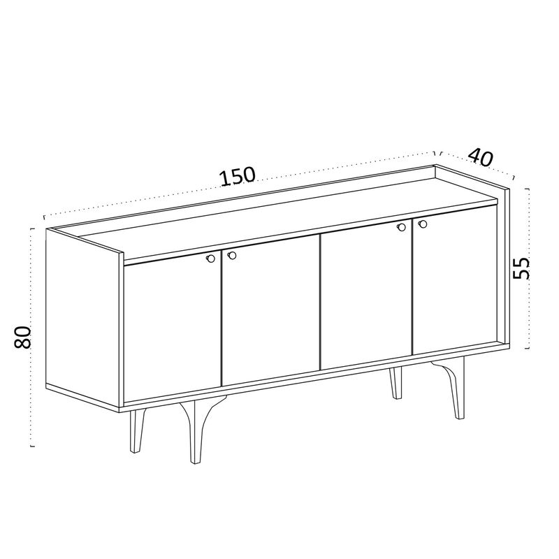 Casa si Gradina - Mobilier - Comode si corpuri - Console - Consola, Hanah Home, pal melaminat, stejar safir, 150x40x80 cm, 393MRD1235 - Infinity.ro