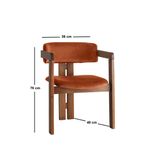 Casa si Gradina - Mobilier - Scaune si fotolii - Fotolii - Fotoliu, Hanah Home, lemn, catifea, nuc, rosu tigla, 58x49x76 cm - Infinity.ro