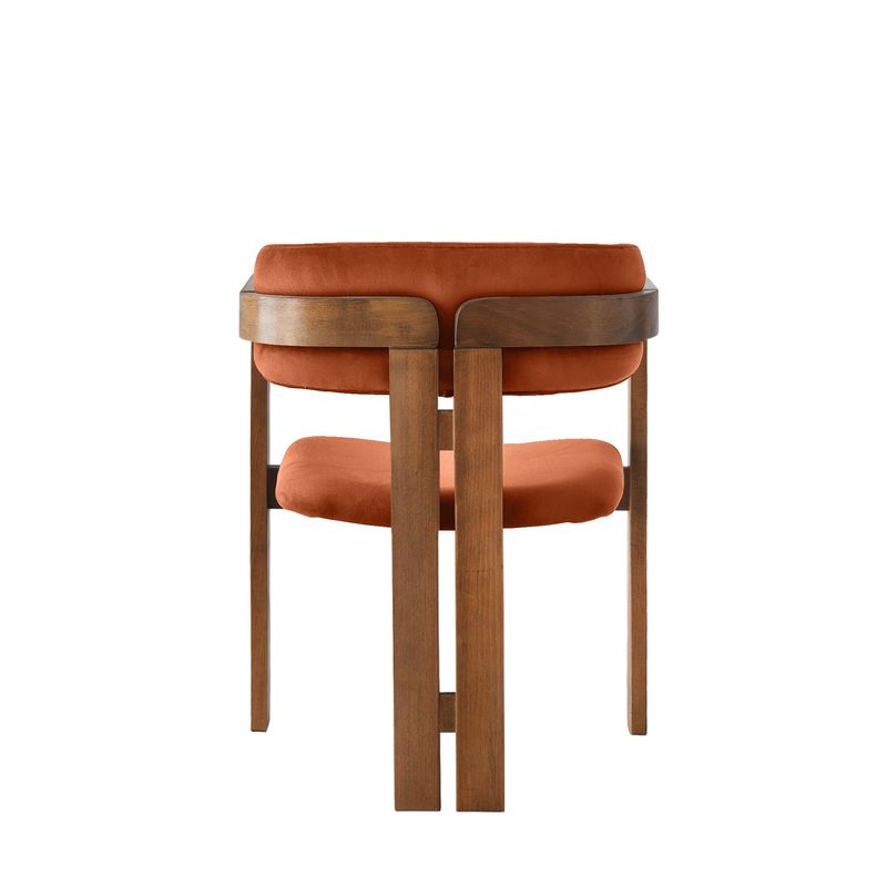 Casa si Gradina - Mobilier - Scaune si fotolii - Fotolii - Fotoliu, Hanah Home, lemn, catifea, nuc, rosu tigla, 58x49x76 cm - Infinity.ro