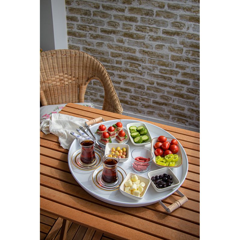 Casa si Gradina - Bucatarie si vesela - Ustensile bucatarie - Tavi servire - Set tavi servire, Hermia, metal, alb, 30x30 cm, 37x37 cm, 45x45 cm, 51x51 cm - Infinity.ro