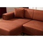 Casa si Gradina - Mobilier - Canapele si coltare - Coltare - Coltar extensibil, Hanah Home, lemn fag si pal, rosu tigla, 140x250x85 cm - Infinity.ro
