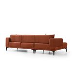 Casa si Gradina - Mobilier - Canapele si coltare - Coltare - Coltar extensibil, Hanah Home, lemn fag si pal, rosu tigla, 140x250x85 cm - Infinity.ro