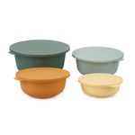 Casa si Gradina - Bucatarie si vesela - Organizare si depozitare bucatarie - Cutii alimentare - Set cutii de depozitare, Hermia, plastic, verde/turcoaz/portocaliu/galben, 33x33x15 cm, 28x28x12.5 cm, 23.5x23.5x10 cm, 19.5x19.5x7 cm, fara bpa - Infinity.ro