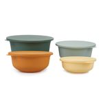 Casa si Gradina - Bucatarie si vesela - Organizare si depozitare bucatarie - Cutii alimentare - Set cutii de depozitare, Hermia, plastic, verde/turcoaz/portocaliu/galben, 33x33x15 cm, 28x28x12.5 cm, 23.5x23.5x10 cm, 19.5x19.5x7 cm, fara bpa - Infinity.ro