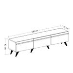 Casa si Gradina - Mobilier - Comode si corpuri - Comode - Comoda tv, Hanah Home, pal melaminat, antracit, 180x42x35 cm - Infinity.ro