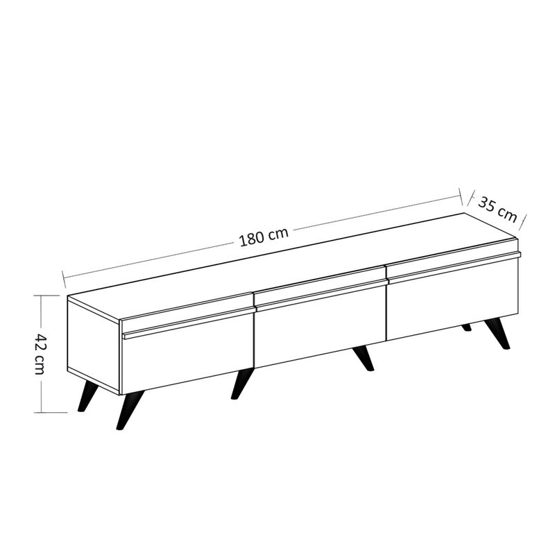 Casa si Gradina - Mobilier - Comode si corpuri - Comode - Comoda tv, Hanah Home, pal melaminat, antracit, 180x42x35 cm - Infinity.ro