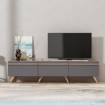 Casa si Gradina - Mobilier - Comode si corpuri - Comode - Comoda tv, Hanah Home, pal melaminat, antracit, 180x42x35 cm - Infinity.ro