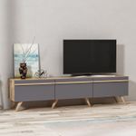Casa si Gradina - Mobilier - Comode si corpuri - Comode - Comoda tv, Hanah Home, pal melaminat, antracit, 180x42x35 cm - Infinity.ro