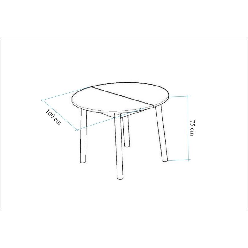 Casa si Gradina - Mobilier - Mese si birouri - Mese bucatarie si dining - Masa extensibila, Hanah Home, pal melaminat, nuc si negru, 100x75x100 cm - Infinity.ro