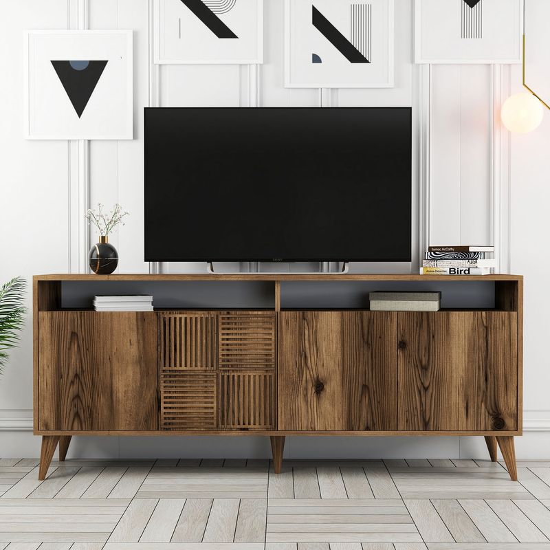 Casa si Gradina - Mobilier - Comode si corpuri - Console - Consola, Hanah Home, pal melaminat, nuc, 180x78x35 cm - Infinity.ro