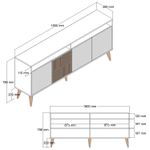 Casa si Gradina - Mobilier - Comode si corpuri - Console - Consola, Hanah Home, pal melaminat, nuc, 180x78x35 cm - Infinity.ro