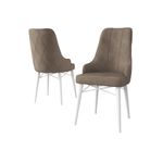 Casa si Gradina - Mobilier - Scaune si fotolii - Scaune - Set scaune, Hanah Home, metal, cappuccino si alb, 46x42x95 cm, 240CHR1693 - Infinity.ro