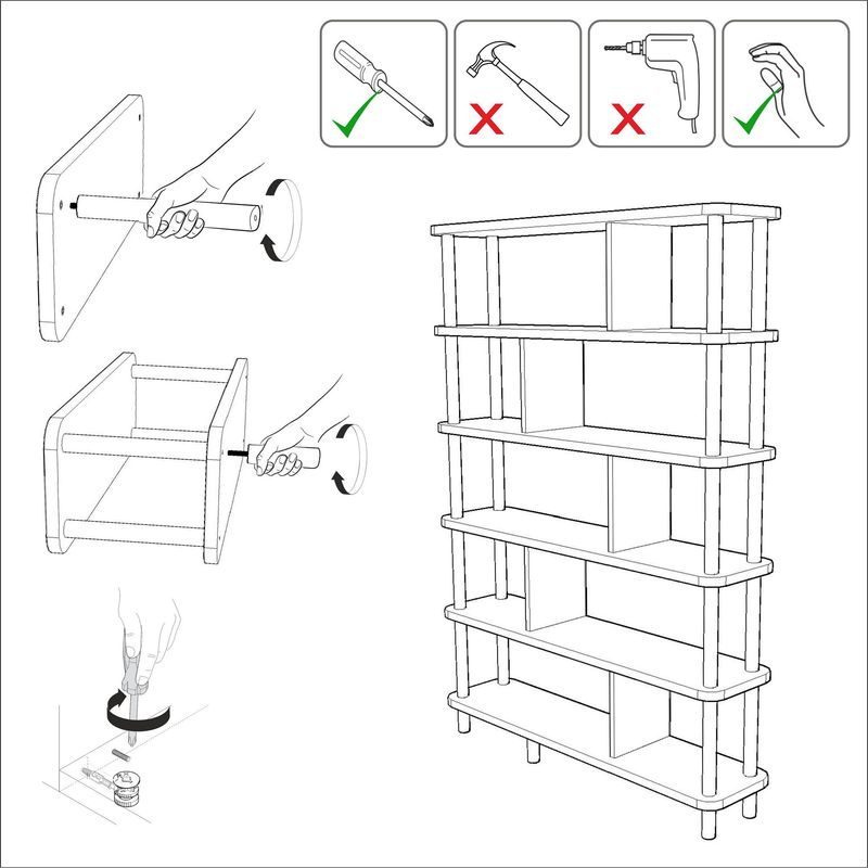 Casa si Gradina - Mobilier - Biblioteci si rafturi - Biblioteci - Biblioteca, Hanah Home, pal melaminat, pin atlantic, 120x28x168.5 cm - Infinity.ro