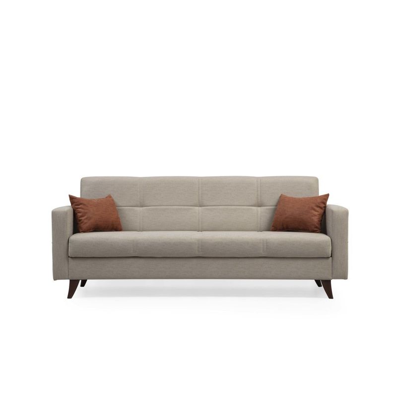 Casa si Gradina - Mobilier - Canapele si coltare - Canapele - Canapea extensibila 3 locuri, Atelier Del Sofa, cadru metal si lemn, bej, 205x86x75 cm - Infinity.ro
