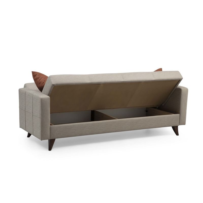 Casa si Gradina - Mobilier - Canapele si coltare - Canapele - Canapea extensibila 3 locuri, Atelier Del Sofa, cadru metal si lemn, bej, 205x86x75 cm - Infinity.ro