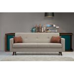 Casa si Gradina - Mobilier - Canapele si coltare - Canapele - Canapea extensibila 3 locuri, Atelier Del Sofa, cadru metal si lemn, bej, 205x86x75 cm - Infinity.ro