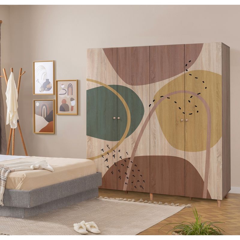 Casa si Gradina - Mobilier - Dulapuri si sifoniere - Sifoniere - Sifonier, Hanah Home, pal melaminat, sonoma, 180x192x52 cm - Infinity.ro