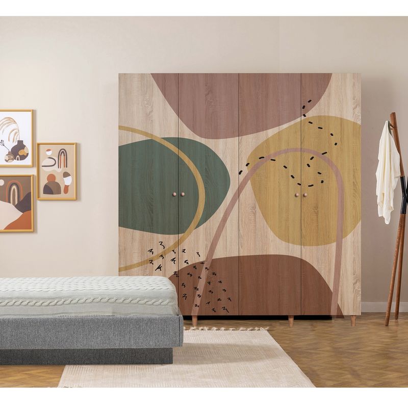 Casa si Gradina - Mobilier - Dulapuri si sifoniere - Sifoniere - Sifonier, Hanah Home, pal melaminat, sonoma, 180x192x52 cm - Infinity.ro