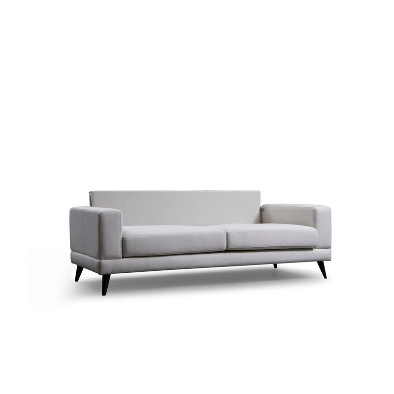 Casa si Gradina - Mobilier - Canapele si coltare - Canapele - Canapea extensibila 3 locuri, Hanah Home, structura lemn fag, stofa poliester, bej, 210x90x85 cm - Infinity.ro