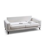 Casa si Gradina - Mobilier - Canapele si coltare - Canapele - Canapea extensibila 3 locuri, Hanah Home, structura lemn fag, stofa poliester, bej, 210x90x85 cm - Infinity.ro