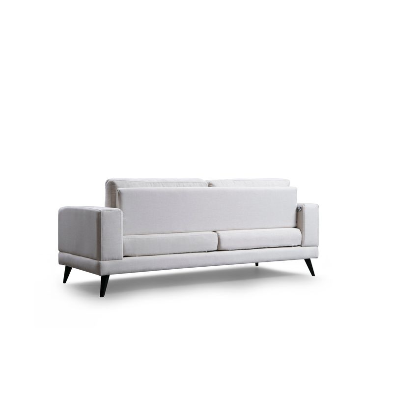 Casa si Gradina - Mobilier - Canapele si coltare - Canapele - Canapea extensibila 3 locuri, Hanah Home, structura lemn fag, stofa poliester, bej, 210x90x85 cm - Infinity.ro
