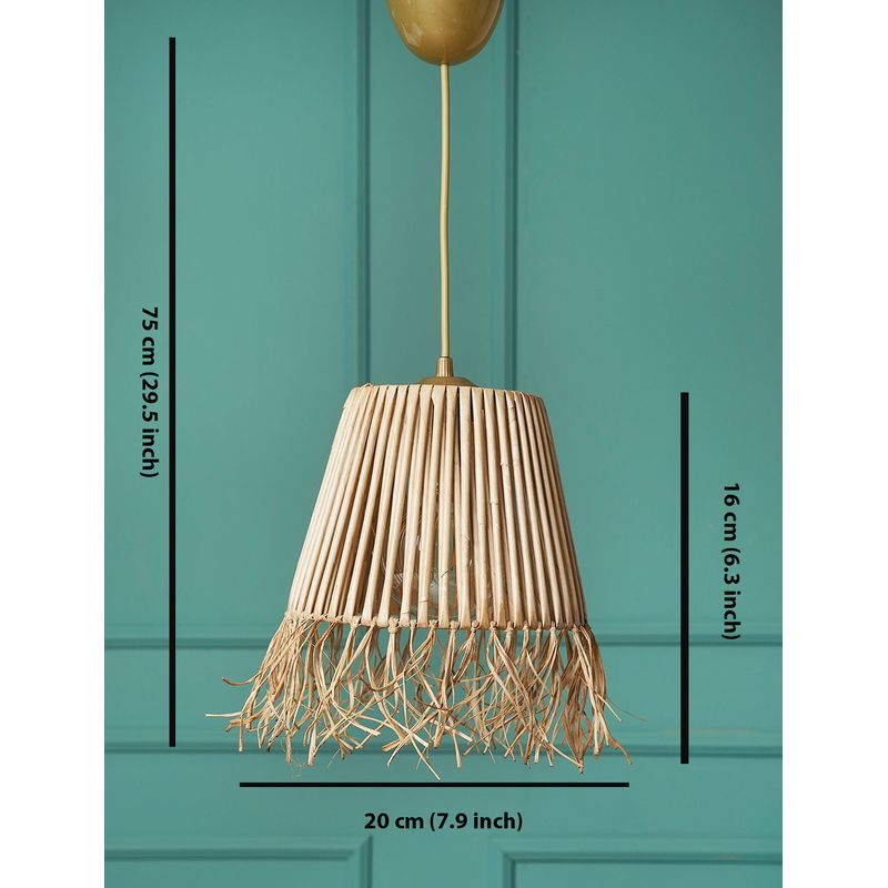 Casa si Gradina - Corpuri si surse de iluminat - Lustre si pendule - Lustra, Opviq, metal, capac bambus, natural, 20x20x75 cm - Infinity.ro