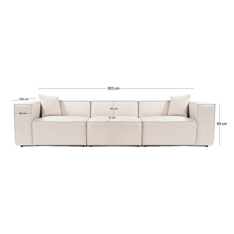 Casa si Gradina - Mobilier - Canapele si coltare - Canapele - Canapea 3 locuri, Hanah Home, in, maro deschis, 303x108x65 cm - Infinity.ro