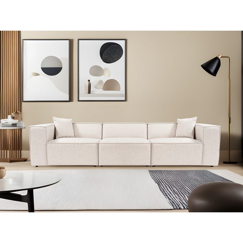 Casa si Gradina - Mobilier - Canapele si coltare - Canapele - Canapea 3 locuri, Hanah Home, in, maro deschis, 303x108x65 cm - Infinity.ro
