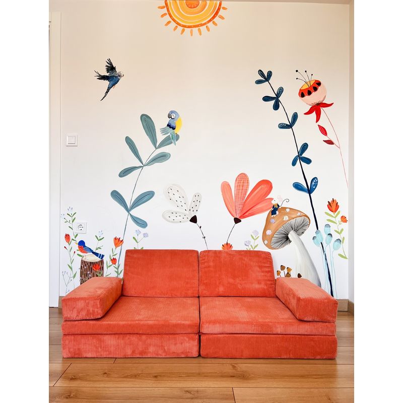 Casa si Gradina - Mobilier - Canapele si coltare - Canapele - Canapea extensibila 2 locuri, Atelier Del Sofa, 100% poliester, portocaliu, 140x70x46 cm - Infinity.ro