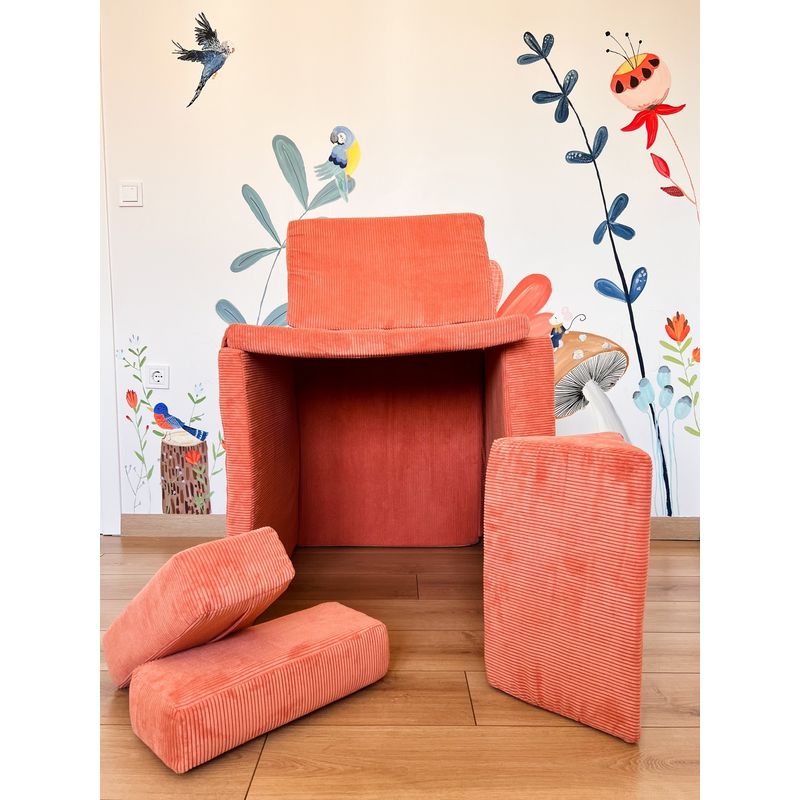Casa si Gradina - Mobilier - Canapele si coltare - Canapele - Canapea extensibila 2 locuri, Atelier Del Sofa, 100% poliester, portocaliu, 140x70x46 cm - Infinity.ro