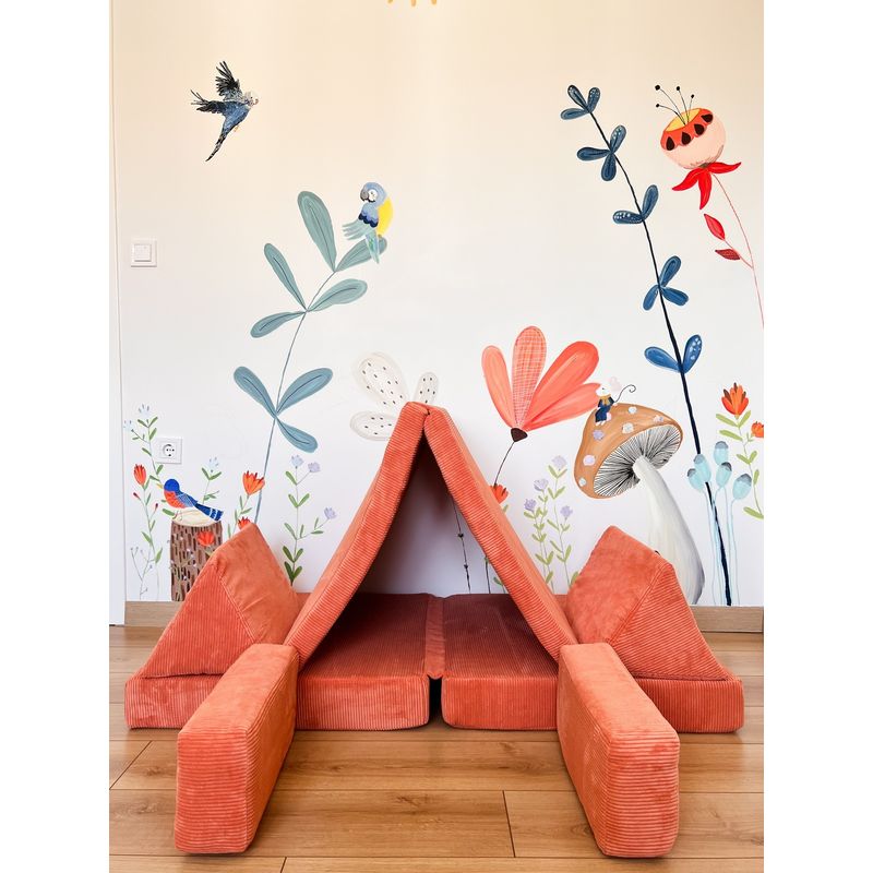 Casa si Gradina - Mobilier - Canapele si coltare - Canapele - Canapea extensibila 2 locuri, Atelier Del Sofa, 100% poliester, portocaliu, 140x70x46 cm - Infinity.ro