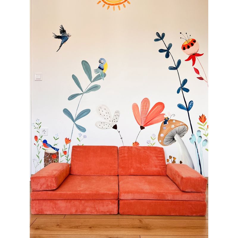 Casa si Gradina - Mobilier - Canapele si coltare - Canapele - Canapea extensibila 2 locuri, Atelier Del Sofa, 100% poliester, portocaliu, 140x70x46 cm - Infinity.ro