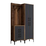 Casa si Gradina - Mobilier - Organizare si depozitare - Cuiere - Cuier hol, Hanah Home, pal melaminat, nuc, antracit, 120x35x200 cm - Infinity.ro