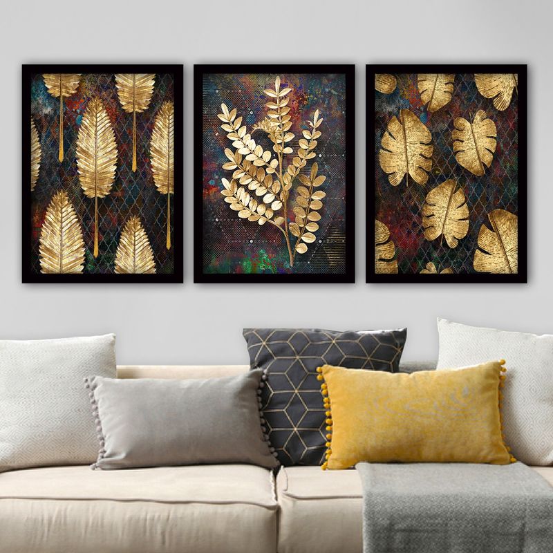 Casa si Gradina - Decoratiuni - Tablouri - Tablou decorativ cu rama, Wallxpert, mdf, multicolor, 35x45 cm, set 3 bucati, 364LUL1372 - Infinity.ro