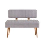Casa si Gradina - Mobilier - Canapele si coltare - Banchete - Bancuta, Hanah Home, pal melaminat, pin atlantic si gri, 110x82.5x40 cm - Infinity.ro