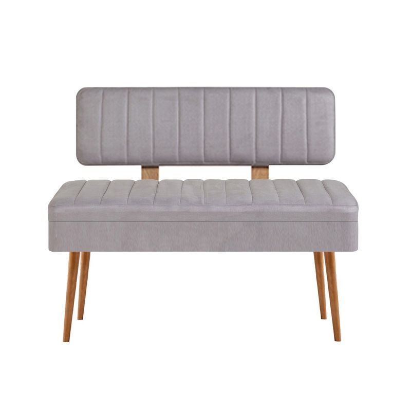Casa si Gradina - Mobilier - Canapele si coltare - Banchete - Bancuta, Hanah Home, pal melaminat, pin atlantic si gri, 110x82.5x40 cm - Infinity.ro